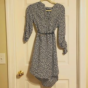 Black & White Belted Dress